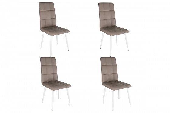 Набор стульев "Турин" (4 шт) - Набор стульев "Турин" (4 шт), Цвет: Темно-Серый (экокожа)/Белый