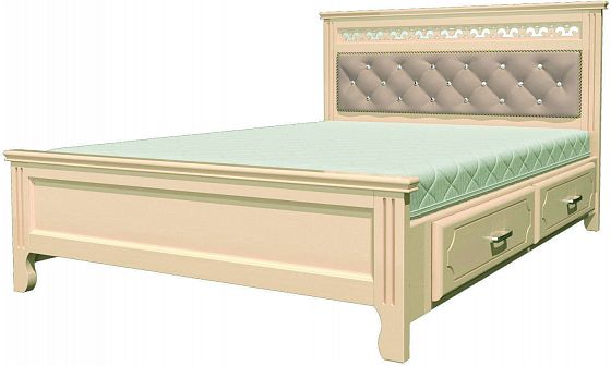 Кровать "Грация" 1400 мм с 2 ящиками (ламели) - Кровать "Грация" 1400 мм с 2 ящиками (ламели), Цвет: