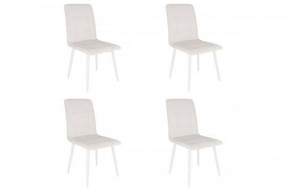 Набор стульев "Мартин" (4 шт) - Набор стульев "Мартин" (4 шт), Цвет: Снег (экокожа)/Белый