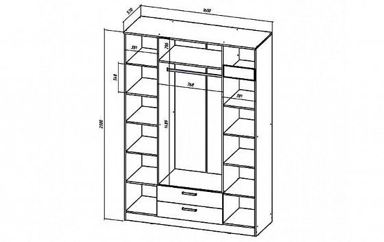 Шкаф 4-х створчатый "Коста-Рика" - Схема