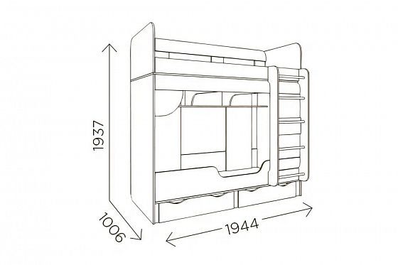 Кровать двухъярусная "Доминик" М14 800*1900 мм - Размеры
