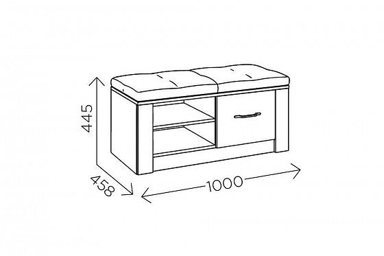 Тумба под обувь "Ева 5" М5 - Размеры
